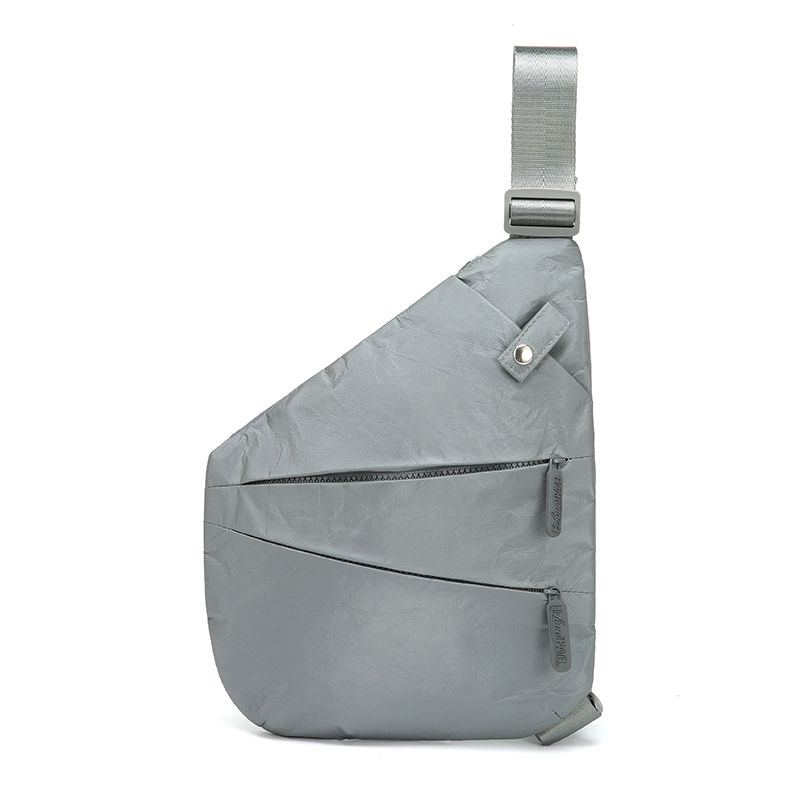 Trendy gray crossbody backpack
