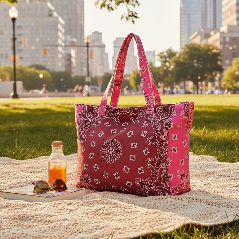 bandana print tote bag