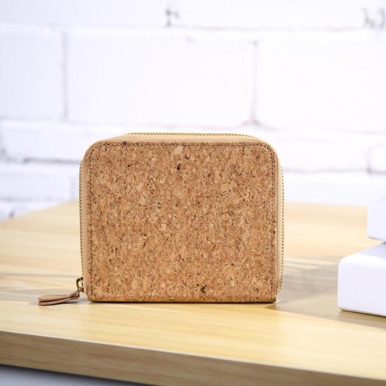 Zip Cork Card Case RFID Blocking for Men Women