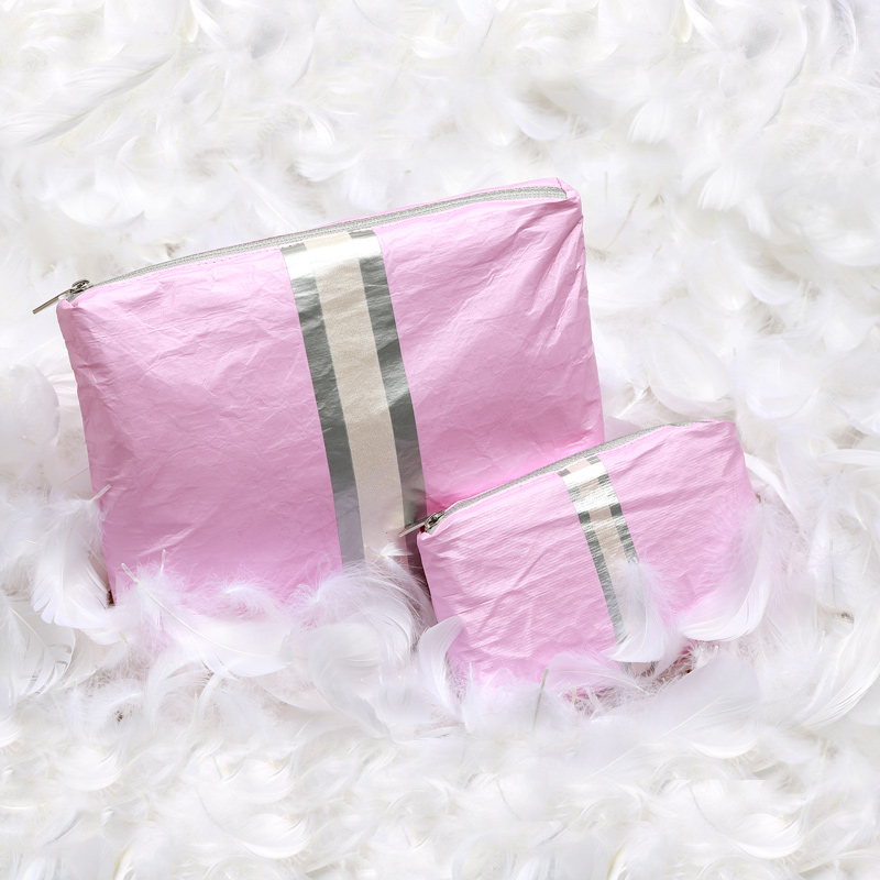 Waterproof Organizer Bag Pink Tyvek makeup bag cosmetic