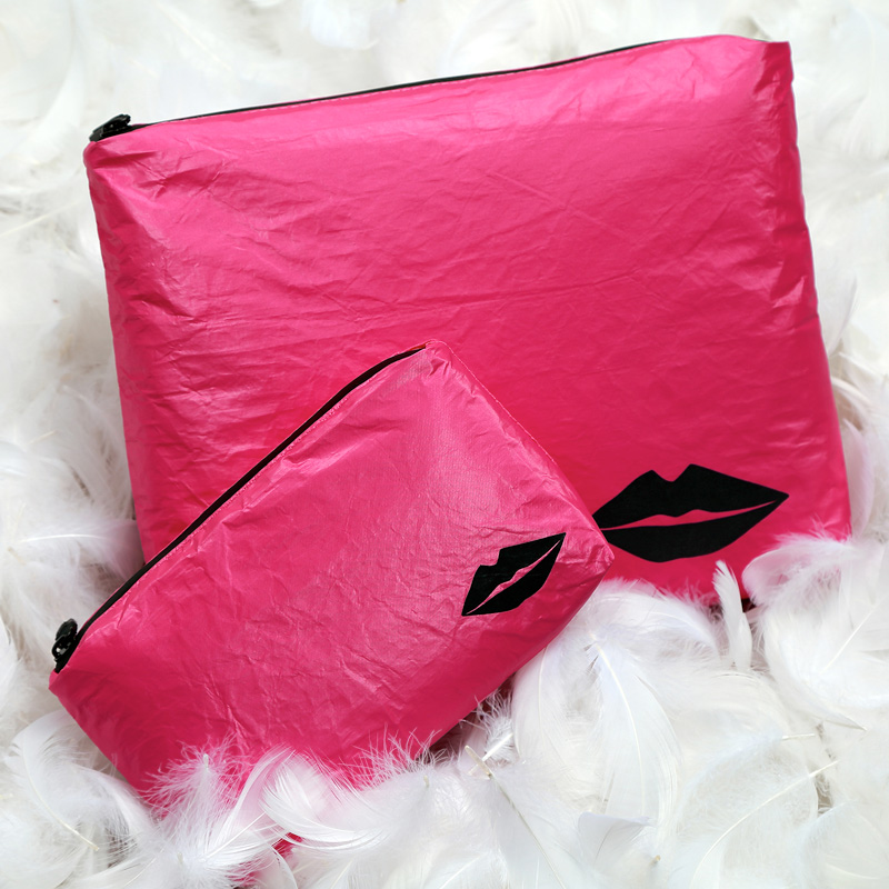 Custom Tyvek Paper Makeup Organizer Portable Zipper Travel Cosmetic Bag