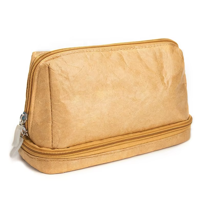 Custom Waterproof Tyvek Makeup Bag with Zipper – Eco-Friendly Travel Paper Cosmetic Pouch