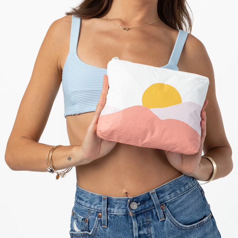 Custom Printed Waterproof Tyvek® Wet/Dry Cosmetic Bag – Lightweight Small Beach Pouch