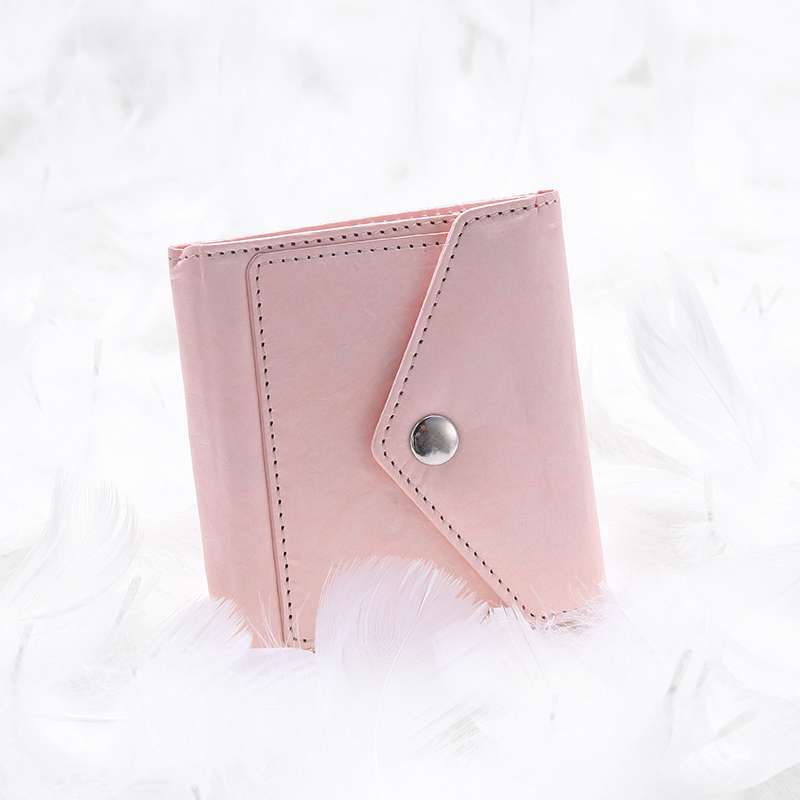 Small Women’s Tyvek with coated PU Leather Bifold Wallet – RFID-Blocking Card Holder with Zipper Coin Pocket