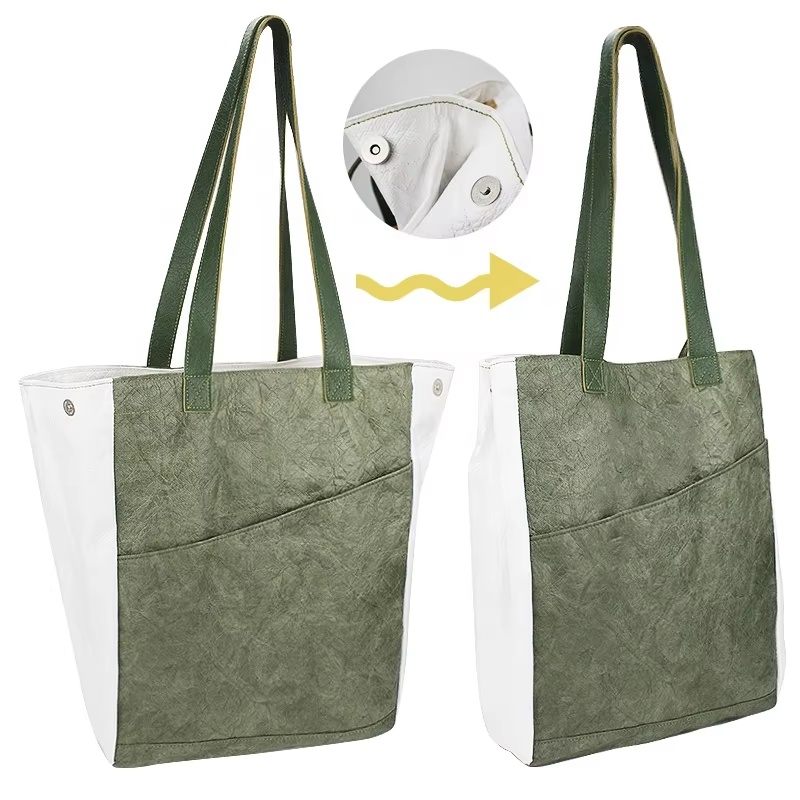 Eco-Friendly Waterproof Tyvek® Paper Women’s Handbag – Reusable Shopping Tote Bag